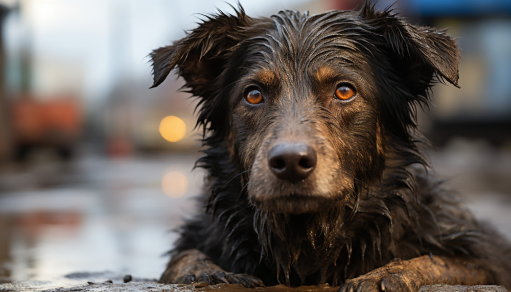 Divers - Un chien de rue verse des larmes